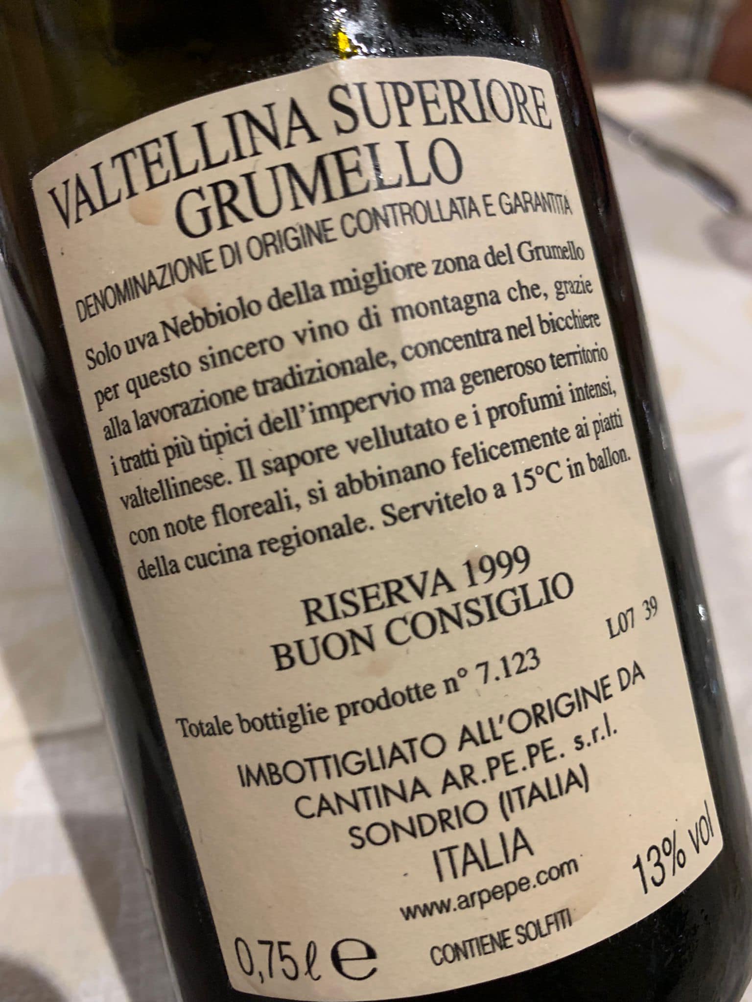 Il nebbiolo di Arpepe