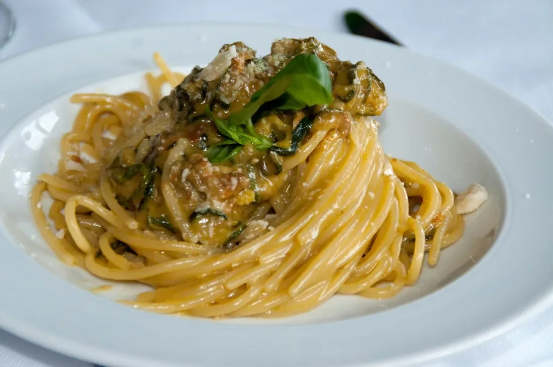 Spaghetto alla Nerano Ho risottato all'ultimo la pasta e il risultato