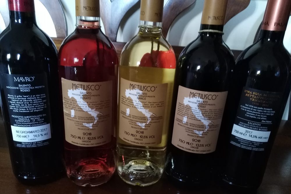 Vinicola Palama' Controetichette vini nuove annate