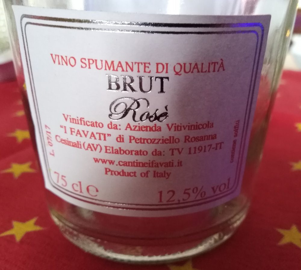 Controetichetta Cabri' Rose' Vino Spumante di Qualita' Brut - I Favati