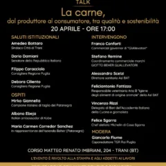 Loc. La carne, dal produttore al consumatore, tra qualità e sostenibilità, 20 aprile, ore 17, a Trani (BT)