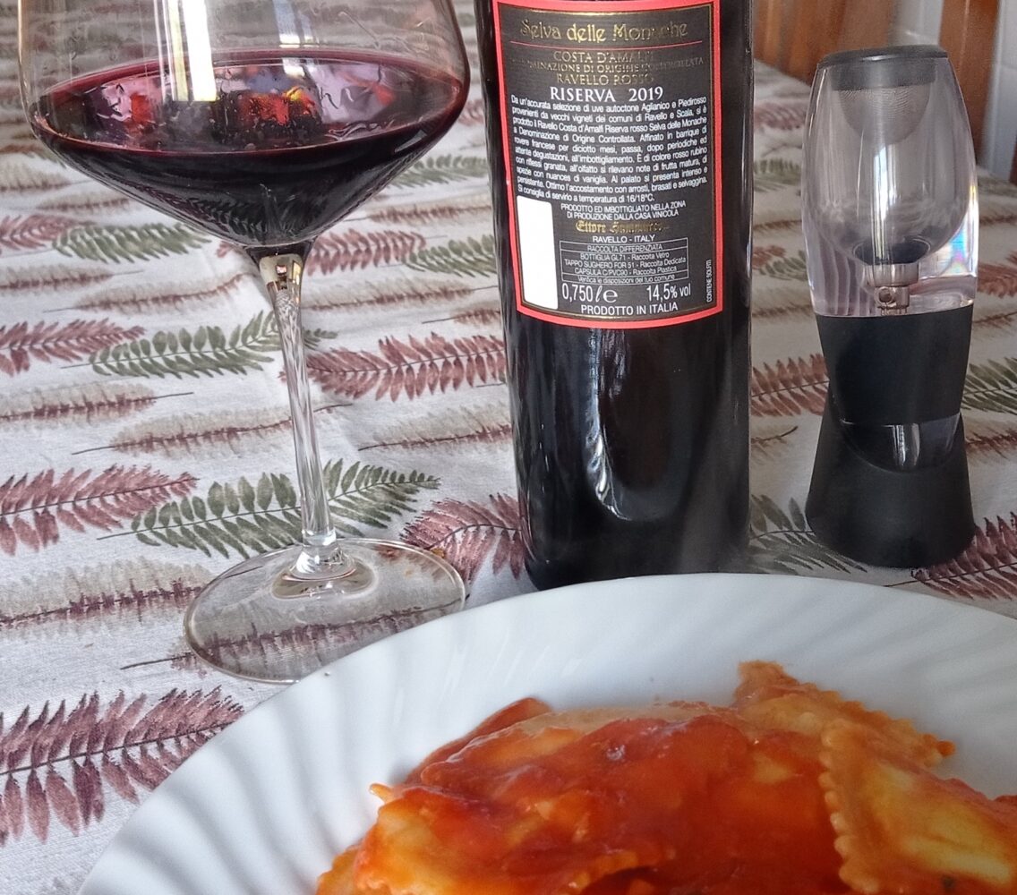 Controetichetta Costa d'Amalfi Selva della Monache Rosso Riserca Ravello Doc 2019 Ettore Sammarco