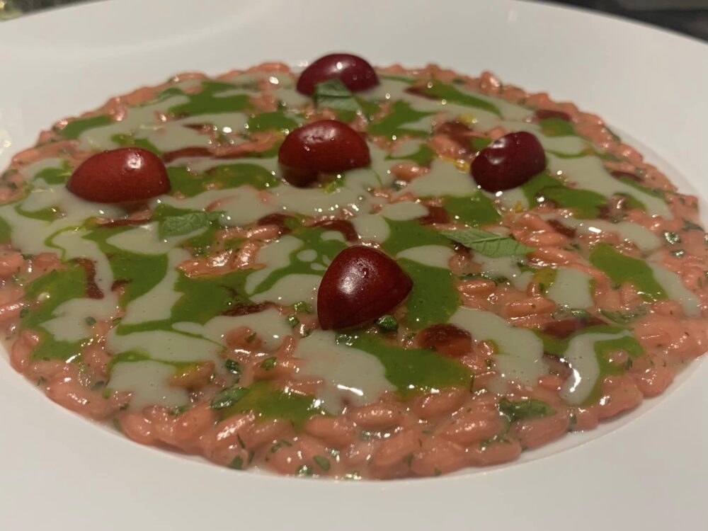 Ristorante Aquadulcis, il risotto alla barbabietola