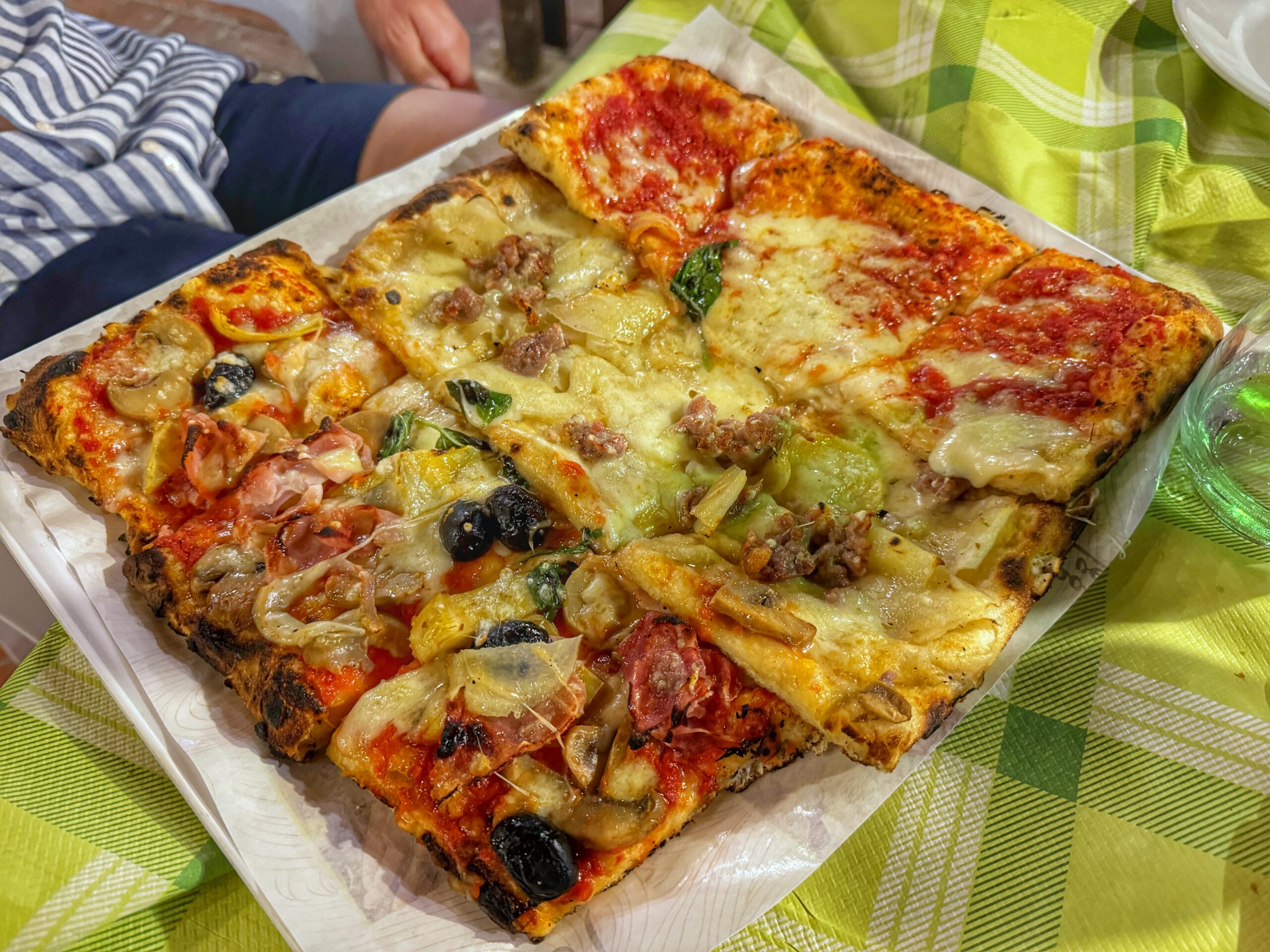 la pizza in teglia de la fattoria di castellabate