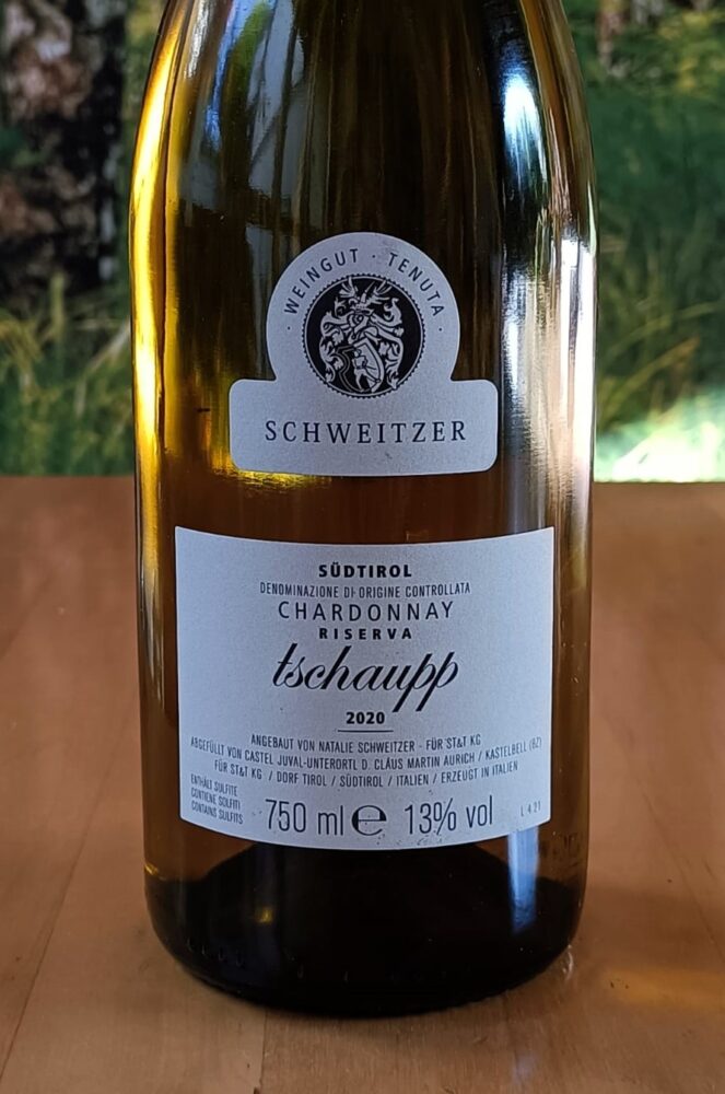 Südtirol Doc Chardonnay Riserva Tschaupp 2020, Weingut Schweitzer