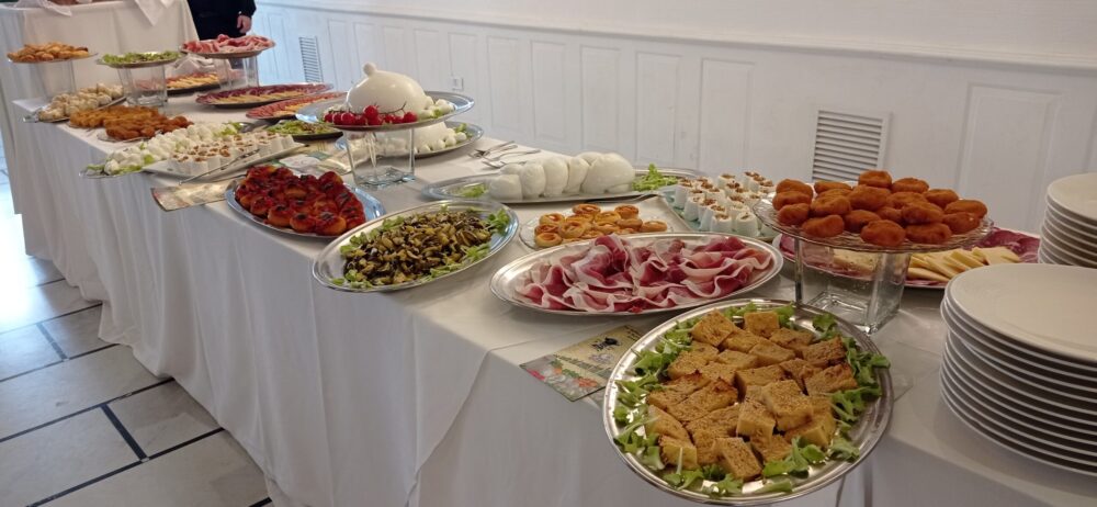 Buffet preparato per la Education Tour ed assaggio dei vini campani