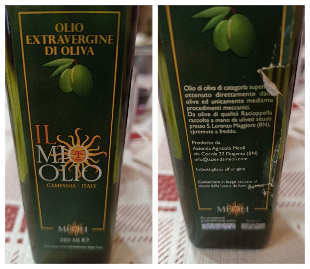 L'Olio dell'Azienda Meoli di Dugenta