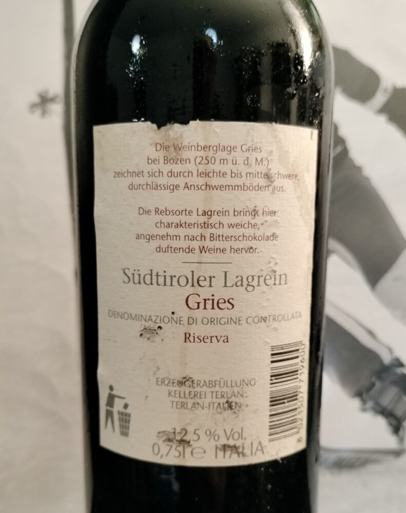 Alto Adige Lagrein Riserva Doc 1997, Cantina di Terlano