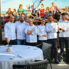 Chef Niki Pavanelli con la sua brigata del Bocconcino di Tenerife