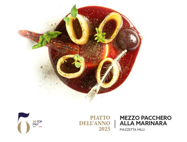 Maicol Izzo a Masterchef con le mezze maniche alla marinara, piatto dell’anno di 50 Top Italy